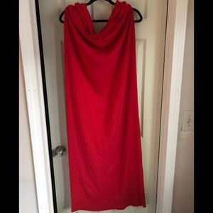 Bright red straight maxi dress NWOT